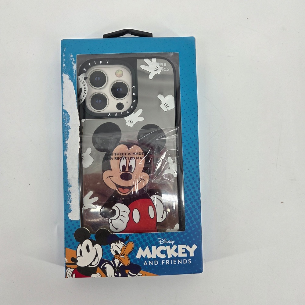 Casetify Disney Mickey Mouse Mirror Case iPhone 13 Pro Max Silver Black New Box